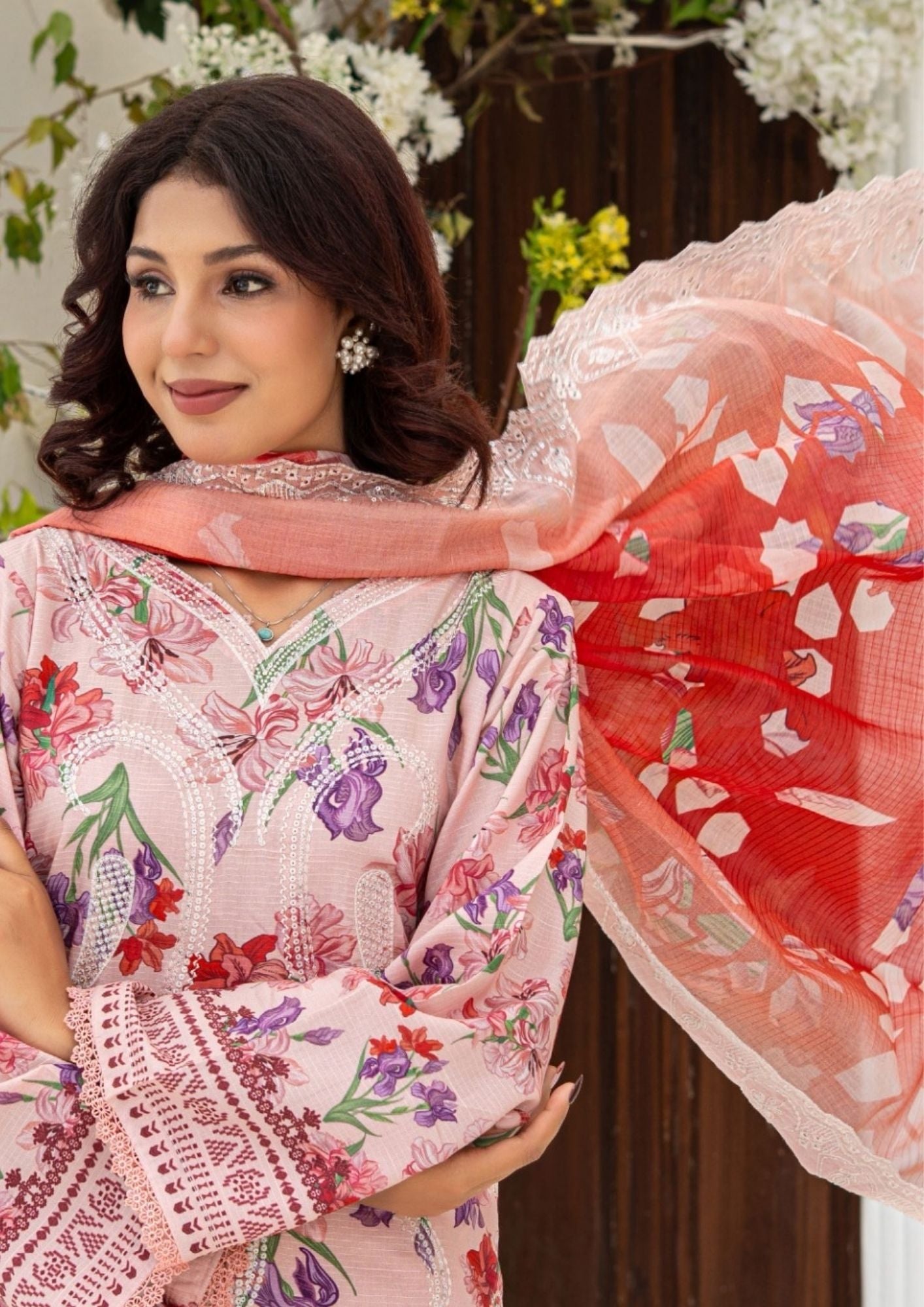 ZEAL | PREMIUM CHIKANKARI EMBROIDERED & DIGITAL PRINTED VISCOSE WINTER ...