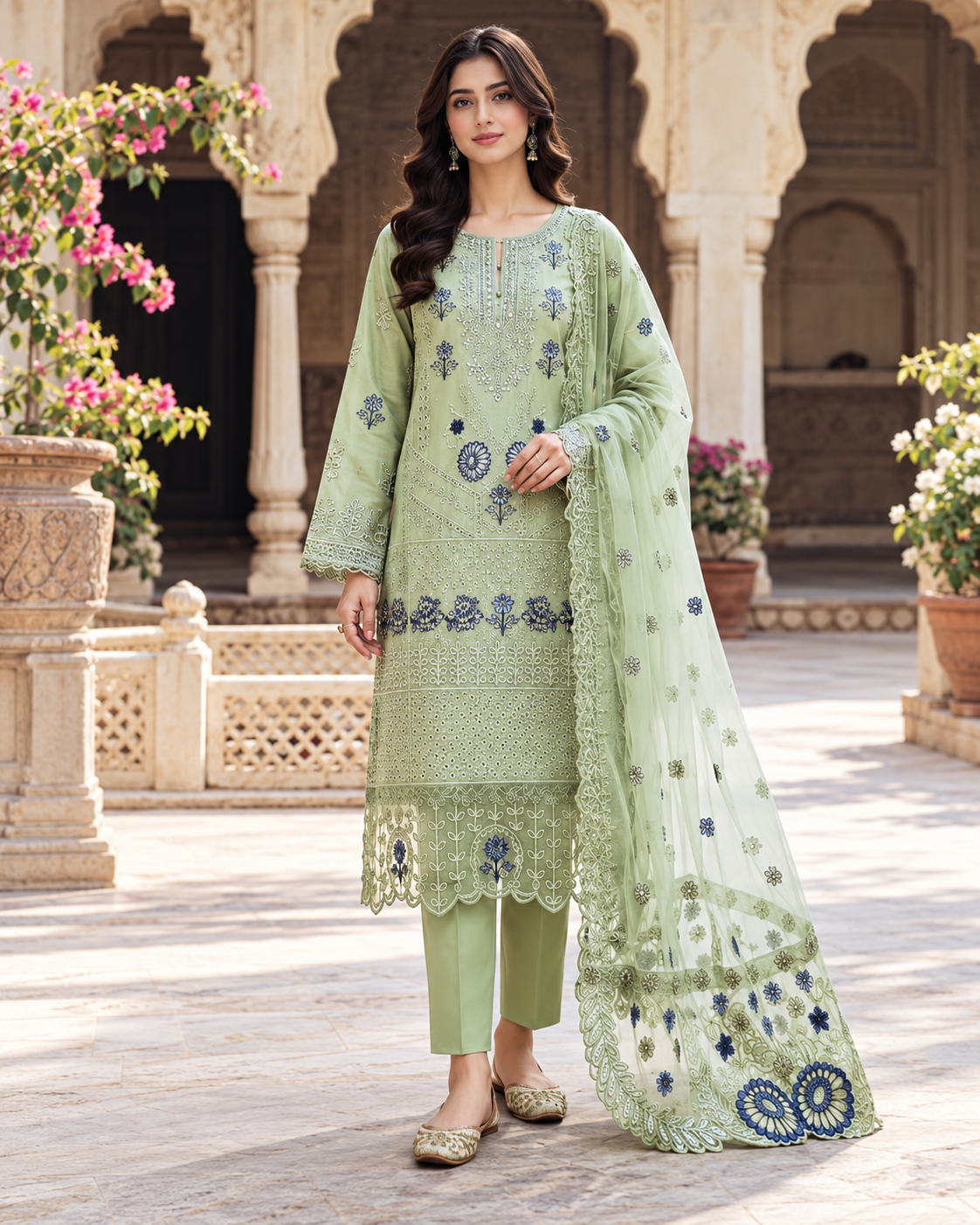 Rangrez | Luxury Embroidered Cotton 3 Piece Suit – alhassan