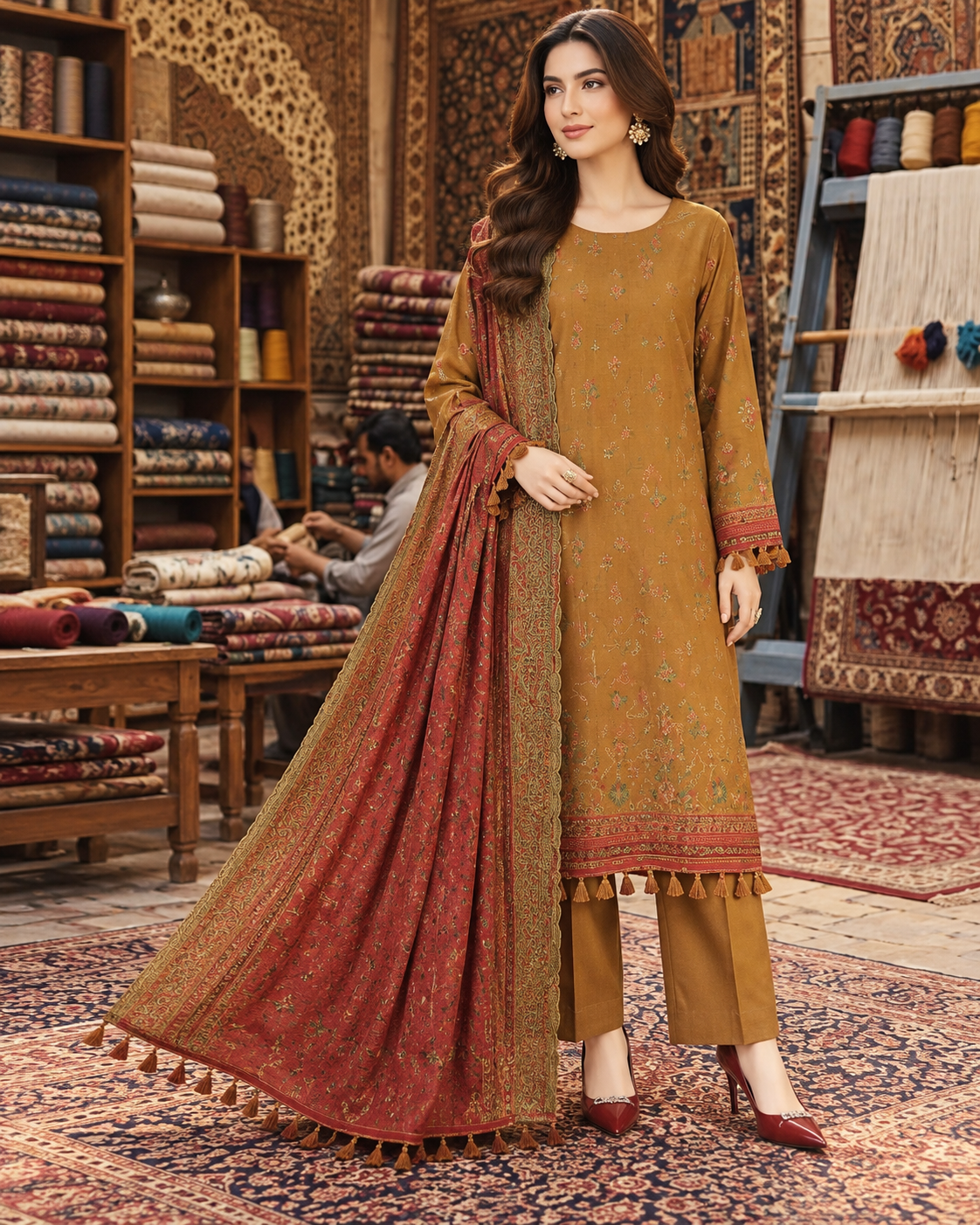 FIFA | Luxury Festive & Occasion Wear Embroidered Printed Khaddar Dres ...