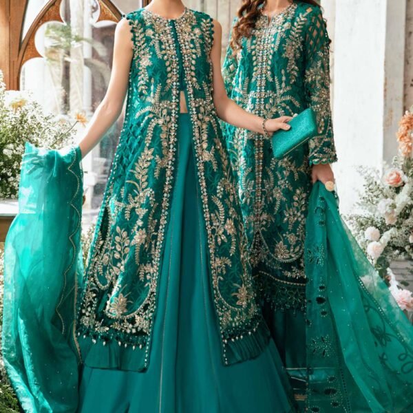Maria B Embroidered D6 – Sea Green Wedding Special