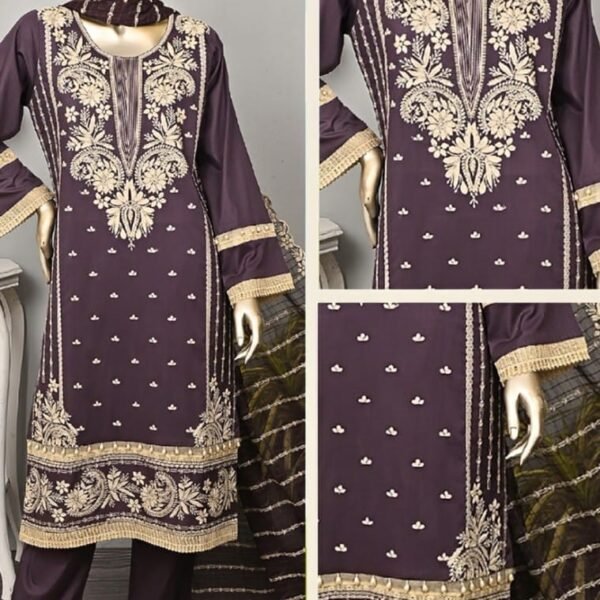 Pardesi Pure Lawn 03 Piece – Purple - Lawn Cotton Collection