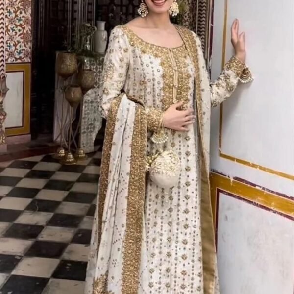 Ivory by Al Hassan – Luxury White Wedding Dress (3 Piece Unstitched)