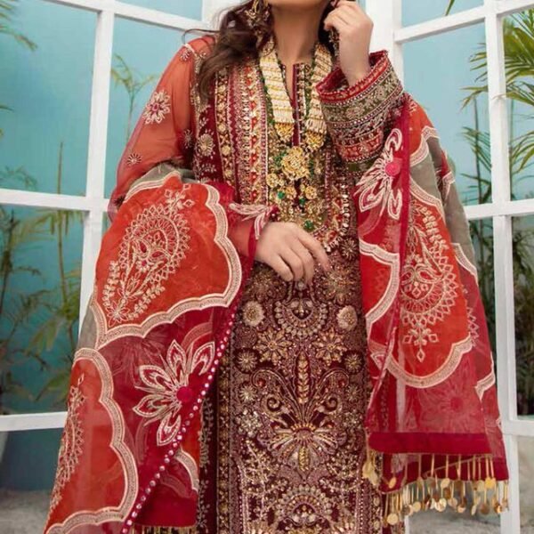 Maryam Hussain Embroidered Organza Suit Gotta Kinari | Luxury Wedding Collection